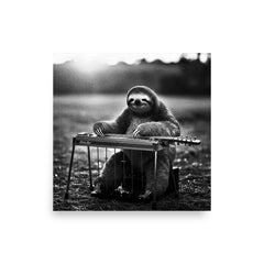Slober Monochrome Photograph Poster